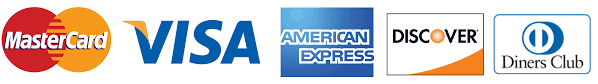 Visa, Mastercard, American Express, Diners, Discover